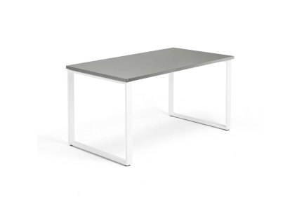 Office desk QBUS, O-frame, 1400x800 mm, white, light gray