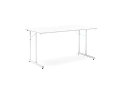 Conference table Claire, 1400x700 mm, white laminate/grey