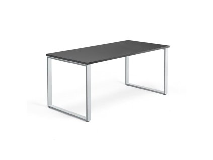 Office desk QBUS, O-frame, 1600x800 mm, black/silver