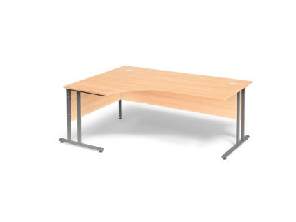 Corner office desk FLEXUS, left, 1800x1200 mm, beech
