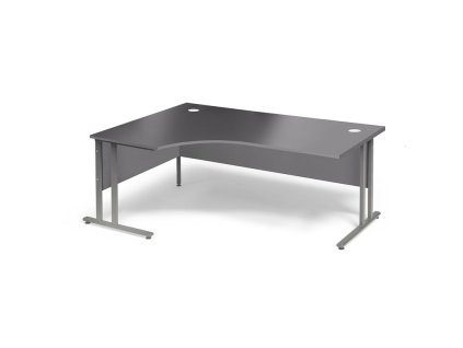 Corner office desk FLEXUS, left, 1800x1200 mm, gray