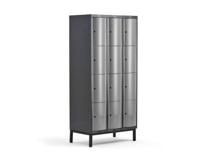 CURVE gardrób, lábakon, 3x4 ajtós, 1940x900x550 mm, szürke