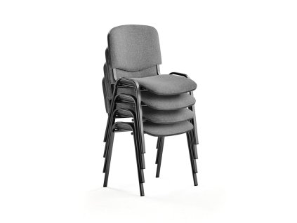 Conference chair NELSON, 4 pcs., light gray fabric, black
