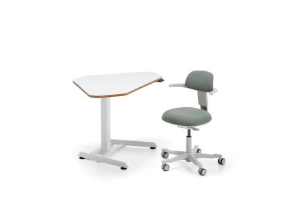 NOVUS + NEWBURY furniture set, 1 white adjustable table, 1 office chair