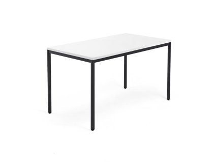 Büroschreibtisch QBUS, 1400x800 mm, weiß/schwarz