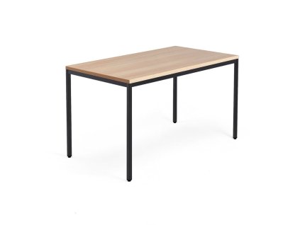 QBUS office desk, 1400x800 mm, oak/black