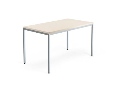 Office desk QBUS, 1400x800 mm, birch/silver