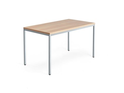 QBUS office desk, 1400x800 mm, oak/silver