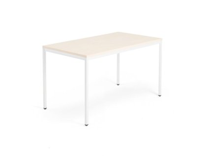 QBUS Büroschreibtisch, 1400x800 mm, Birke/Weiß