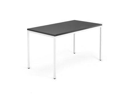 Büroschreibtisch QBUS, 1400x800 mm, schwarz/weiß
