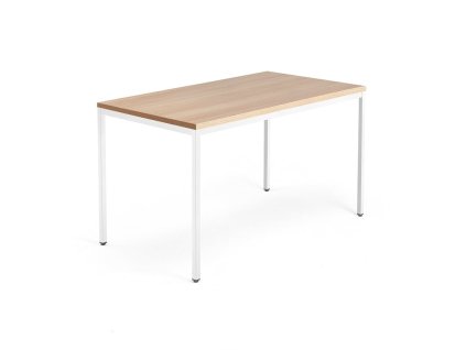 QBUS office desk, 1400x800 mm, oak/white