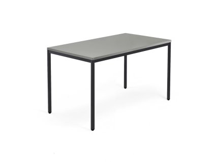 Kancelářský stůl QBUS, klasický rám, 1400x800 mm, černá, světle šedá