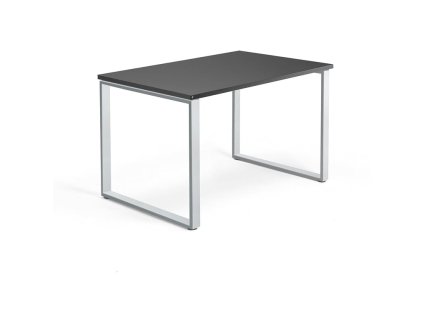 Biurko QBUS, O-frame, 1200x800 mm, czarno-srebrne