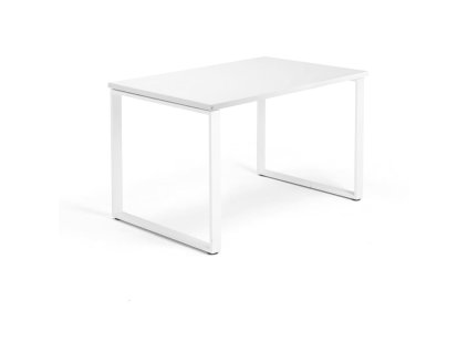 Büroschreibtisch QBUS, O-Gestell, 1200x800 mm, weiß/weiß
