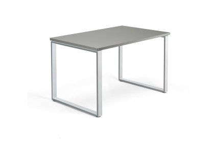 Office desk QBUS, O-frame, 1200x800 mm, silver, light gray