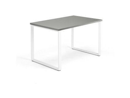 Office desk QBUS, O-frame, 1200x800 mm, white, light gray