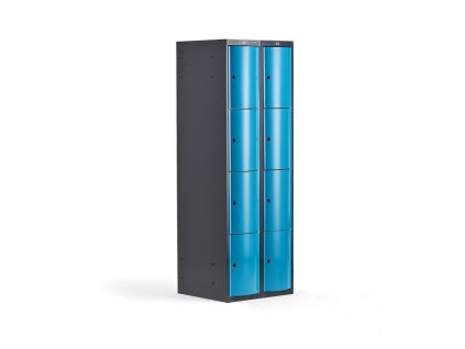 CURVE wardrobe, 8 doors, 2 sections, blue