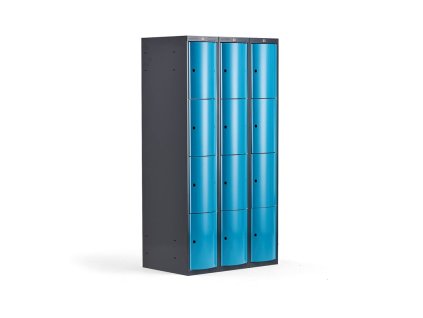 CURVE wardrobe, 12 doors, 3 sections, blue