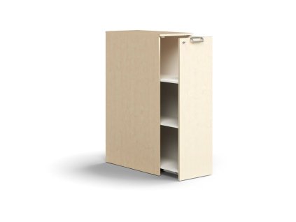 Lockable side cabinet QBUS, right, 1250x400x800 mm, birch