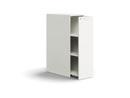 Uzamykateľná bočná skrinka QBUS, pravá, 1250x400x800 mm, biela