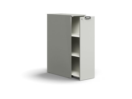 Zárható oldalsó szekrény QBUS, jobb, 1250x400x800 mm, világosszürke