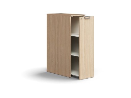 Abschließbarer Beistellschrank QBUS, rechts, 1250x400x800 mm, Eiche
