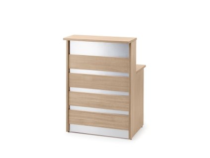 Straight reception desk with table INVITE, 800x800x1150 mm, oak