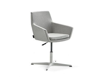 Conference chair FAIRFIELD, white, silver gray