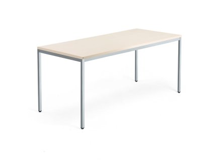 Office desk QBUS, 1800x800 mm, birch/silver