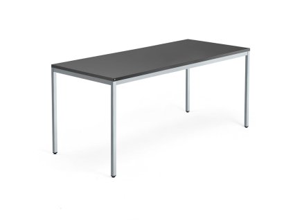Büroschreibtisch QBUS, 1800x800 mm, schwarz/silber