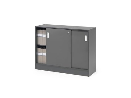 Cabinet with sliding doors FLEXUS, 925x1200x415 mm, gray