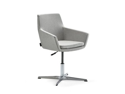 Conference chair FAIRFIELD, polished aluminum, silver gray