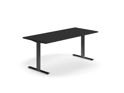 QBUS office desk, straight, 1800x800 mm, T-frame, black frame, black