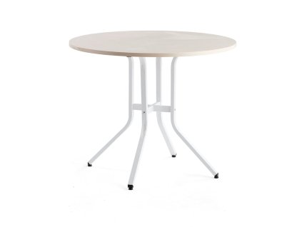VARIOUS table, Ø1100x900 mm, white, birch