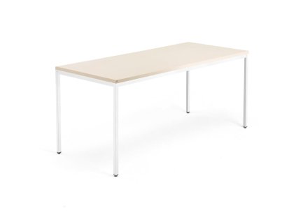 QBUS Büroschreibtisch, 1800x800 mm, Birke/Weiß