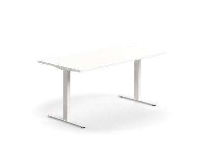 QBUS office desk, straight, 1600x800 mm, T-frame, white frame, white