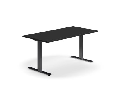 QBUS office desk, straight, 1600x800 mm, T-frame, black frame, black