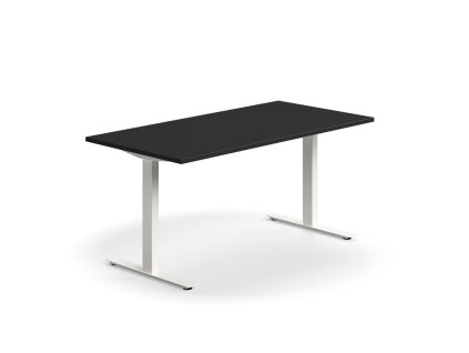 QBUS office desk, straight, 1600x800 mm, T-frame, white frame, black