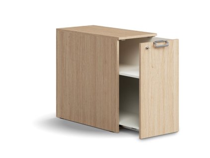 Zamykana szafka boczna QBUS prawa, 740x400x800 mm, dąb