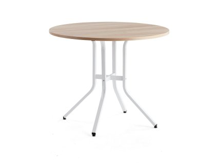 VARIOUS table, Ø1100x900 mm, white, oak