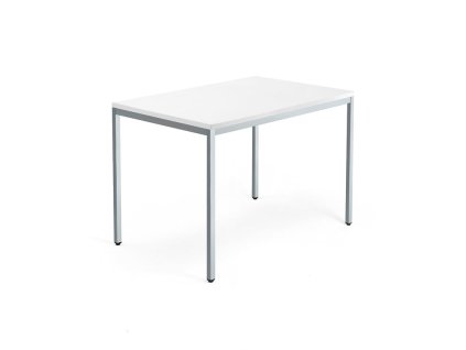Büroschreibtisch QBUS, 1200x800 mm, weiß/silber