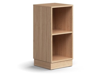QBUS bookcase, 1 shelf, with plinth, 868x400x400 mm, oak