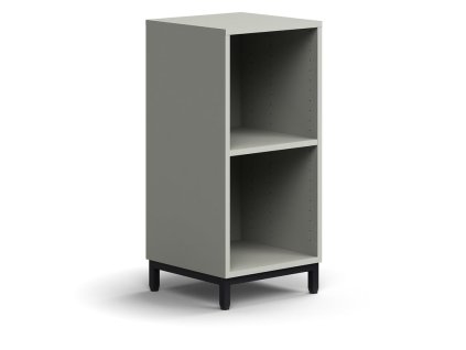 QBUS bookcase, 1 shelf, on legs, 868x400x400 mm, black, light gray
