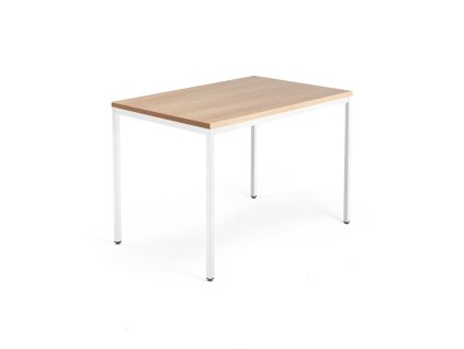 QBUS Büroschreibtisch, 1200x800 mm, Eiche/Weiß