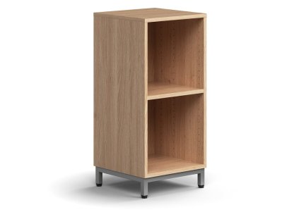 QBUS bookcase, 1 shelf, on legs, 868x400x400 mm, silver, oak