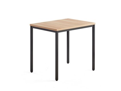 QBUS table, 800x600 mm, black, oak