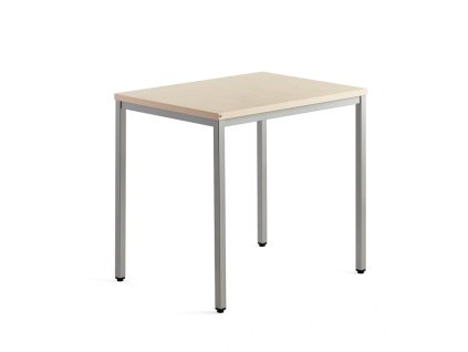 Stół QBUS 800x600 mm, srebrny, brzoza