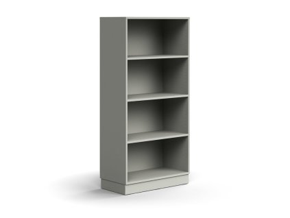 QBUS bookcase, 3 shelves, with plinth, 1636x800x400 mm, light gray