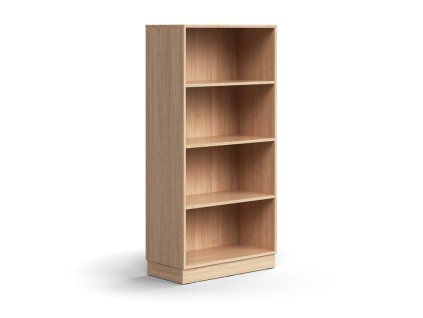 QBUS Bücherregal, 3 Regale, mit Sockel, 1636x800x400 mm, Eiche
