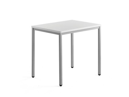 QBUS table, 800x600 mm, silver, white